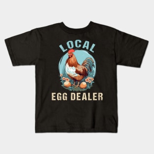 Floral Local Egg Dealer Retro Support Local Egg Farm Animal Kids T-Shirt